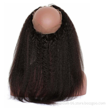 360 Lace Frontal Closure With Baby Hair Virgin Brazilian 100 Human Hair Kinky Straight Frontal